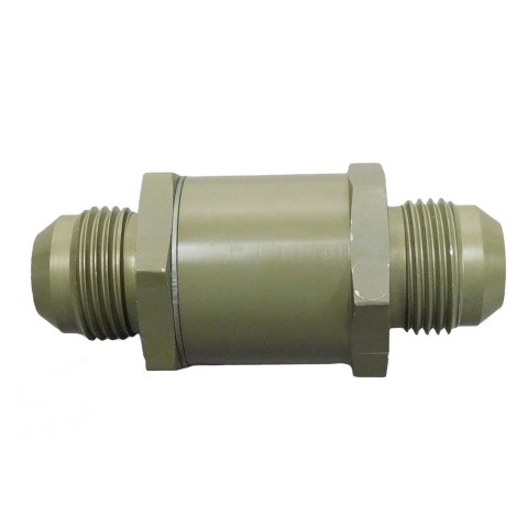 Check Valve - Flapper - 12 AN Male Inlet - 12 AN Male Outlet - 1200 PSI Max - Aluminum - Green Anodized - Each