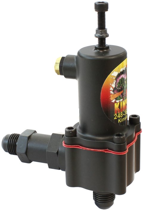 Fuel Bypass Valve - K-140 - High-Speed - 65-130 psi - 6 AN Inlet - 6 AN Outlet - Aluminum - Gray Anodized - Universal - Each thumbnail 1