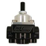 Fuel Pressure Regulator - Adjustable - In-Line - 8 AN Female O-Ring Inlet - 8 AN Female O-Ring Outlet - 8 AN Female O-Ring Return - Aluminum - Black / Clear Anodized - E85 / Gas / Methanol - Each thumbnail 2