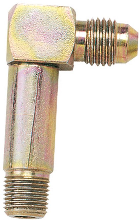 Fitting - Adapter - 90 Degree - 4 AN Male to 1/8 in NPT Male - Steel - Cadmium - Each