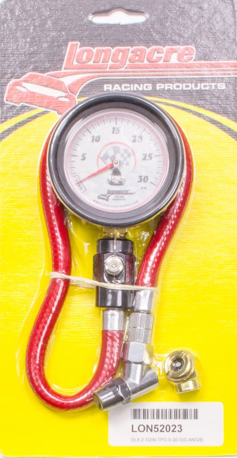 Tire Pressure Gauge - Standard - Glow in the Dark - 0-30 psi - Analog - 2-1/2 in Diameter - White Face - 1/4 lb Increments - Each