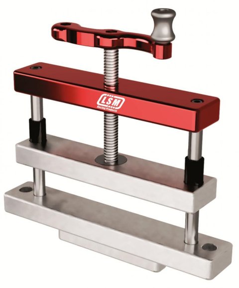 Connecting Rod Vise - Double Wide - Aluminum - Clear / Red Anodized - Each