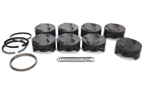 Piston and Ring - PowerPak - Forged - 4.155 in Bore - 1.0 x 1.0 x 2.0 mm Ring Grooves - Plus 9.00 cc - Small Block Chevy - Kit