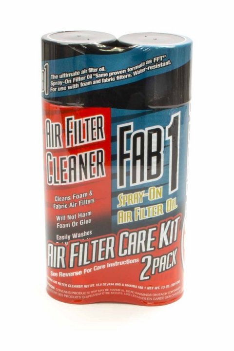 Air Filter Service Kit - 15.5 oz Aerosol Cleaner - 13 oz Aerosol Oil - Foam / Fiber Filter - Kit