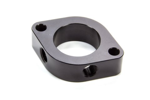 Water Neck Spacer - 1 in Thick - Two 3/8 in NPT Female Ports - O-Ring Seal - Aluminum - Black Anodized - Chevy V8 - Each