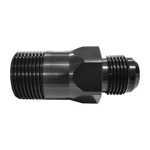 Fitting - Water Pump - Straight - 1 in NPT Male to 12 AN Male - Aluminum - Black Anodized - Meziere 100 Series Water Pumps - Each thumbnail 2