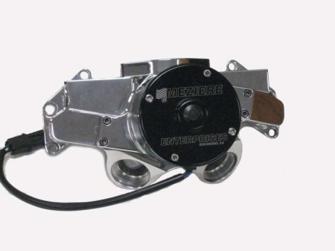 Water Pump - Electric - Hi-Flow 300 Series - 20 AN Female O-Ring Inlets - Gaskets / Hardware / Wiring - Aluminum - Polished - Mopar B / RB-Series / 426 Hemi - Kit