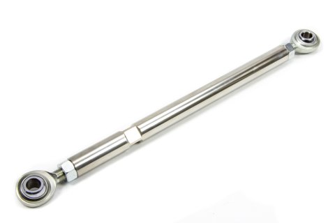 Adjustment Rod - 10.625 to 12.125 in Long - 3/8 in Mounting Hole - Chromoly Rod Ends - Stainless - Polished - Each thumbnail 1