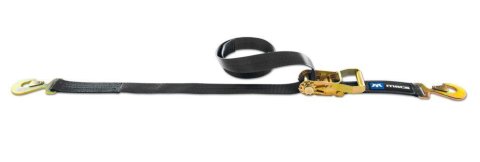 Ratchet Tie Down - 2 in Wide - 8 ft Long - 10000 lb Capacity - Flat Snap Hook - Polyester - Black - Each thumbnail 2