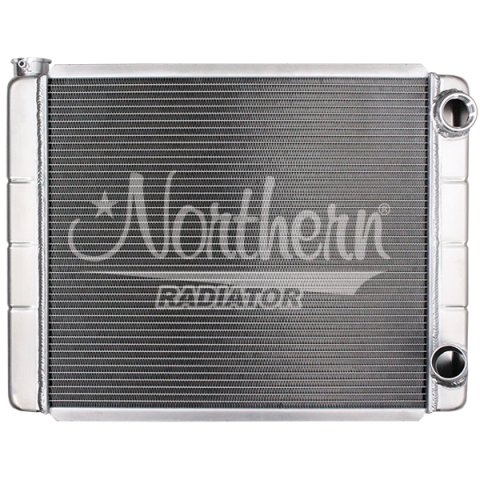 Radiator - Race Pro - 25.375 in W x 19.625 in H x 3.125 in D - Passenger Side Inlet - Passenger Side Outlet - Aluminum - Natural - GM - Each