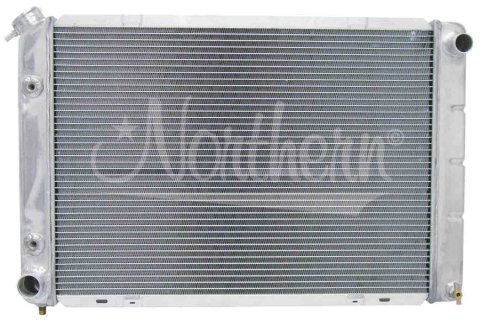 Radiator - 29 in W x 18.875 in H x 3.125 in D - Passenger Side Inlet - Driver Side Outlet - Aluminum - Natural - Automatic - Ford Mustang 1980-93 - Each