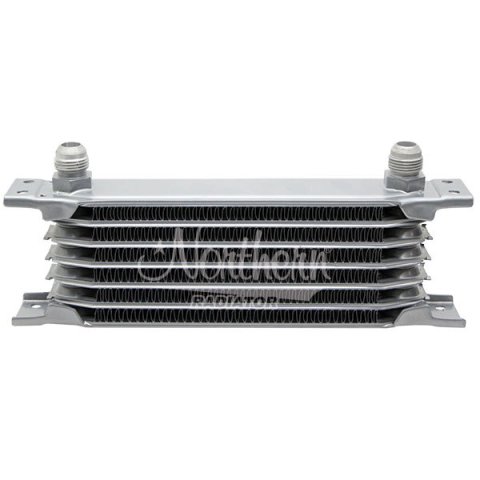 Fluid Cooler - 9.75 x 3.375 x 2 in - 10 AN Male Inlet / Outlet - Stack Plate - Aluminum - Natural - Universal - Each