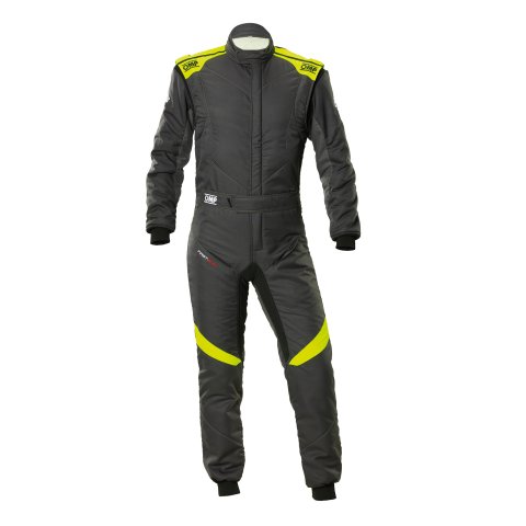 OMP FIRST EVO OVERALL my2025 FIA 8856-2018/SFI ANTHRACITE / FLUO YELLOW SZ 54 thumbnail 2