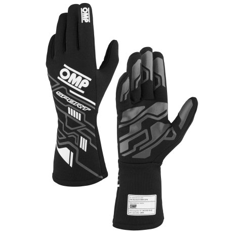 OMP SPORT GLOVES FIA 8856-2018 MY2025 BLACK / WHITE SZ XL thumbnail 2