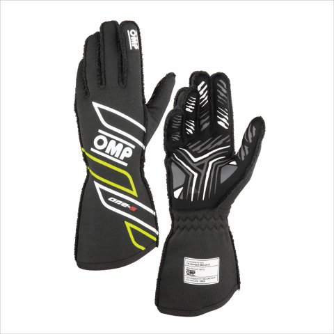 OMP ONE-S GLOVES my2025 FIA 8856-2018 ANTHRACITE / FLUO YELLOW SZ M thumbnail 2