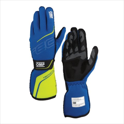 OMP TECNICA GLOVES FIA 8856-2018 BLUE / YELLOW SZ L thumbnail 2