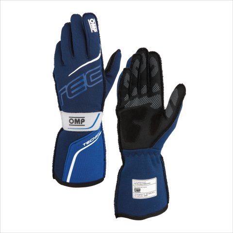 OMP TECNICA GLOVES FIA 8856-2018 NAVY BLUE / ROYAL BLUE SZ S thumbnail 2