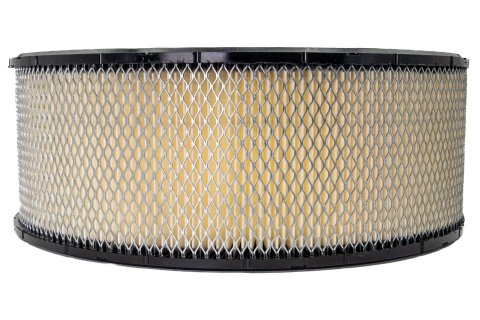Air Filter Element - Round - 14 in Diameter - 5.25 in Tall - Wire Mesh Included - Paper - White - Universal - Each thumbnail 1