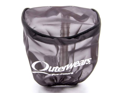 Air Filter Wrap - Pre Filter - Round - 3.5 in Diameter - 4 in Tall - Top - Outerwears Logo - Polyester - Black - Each thumbnail 1