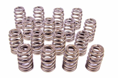 Valve Spring - 1200 Series - Ovate Beehive Spring - 313 lb/in Spring Rate - 1.140 in Coil Bind - 1.055 in / 1.290 in OD - GM LS-Series - Set of 16