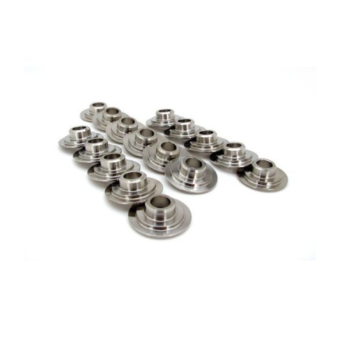 Valve Spring Retainer - 500 Series - 8 Degree - 1.070 in / 0.750 in OD Steps - 1.440 in OD Dual Spring - Titanium - Set of 16