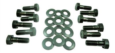 Ring Gear Bolt Kit - 3/8-24 in Thread - 1.125 in Long - Hex Head - Steel - Black Oxide - PEM Quick Change - Set of 12