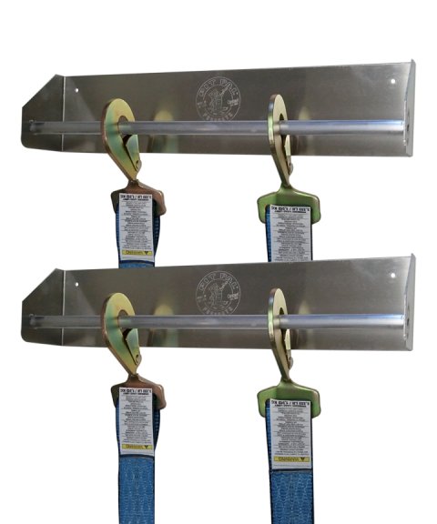 Tie Down Hanger - Wall Mount - 18 x 3.25 in - Aluminum - Natural - Pair thumbnail 1