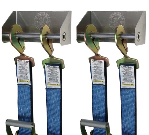 Tie Down Hanger - Wall Mount - 8 x 3.25 x 4 in - Aluminum - Natural - Pair thumbnail 1