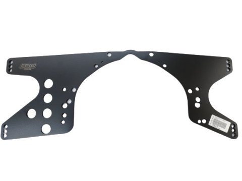 Motor Plate - Longhorn - Mid - 28 x 12 in - 1/4 in Thick - Aluminum - Black Powder Coat - Ford / Chevy - Each thumbnail 1