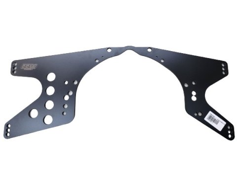 Motor Plate - Longhorn - Mid - 28 x 12 in - 1/4 in Thick - 1 in Raised - Aluminum - Black Powder Coat - Ford / Chevy - Each thumbnail 2
