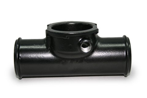 Radiator Hose Drain - 1-1/2 in Hose to 1-1/2 in Hose - Aluminum - Black Paint - Each