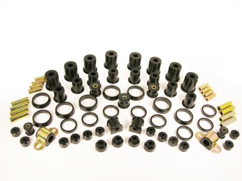 Bushing Kit - Suspension Bushings - Transmission Mount / Dust Boots / Body Bushings / Control Arm Bushings - Polyurethane / Steel - Black / Cadmium Plated - GM Fullsize Truck 1973-80 - Kit