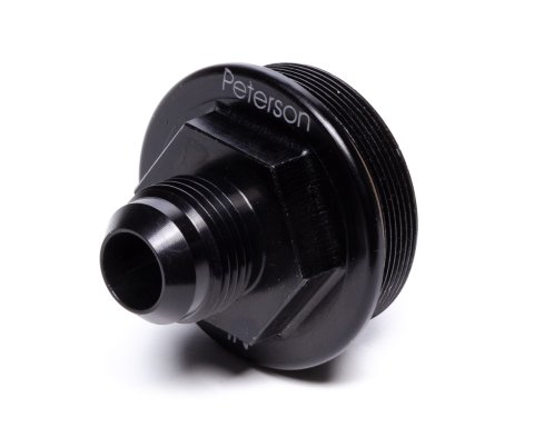 Fuel Filter End Cap - Inlet - 10 AN Male - Aluminum - Black Anodized - Peterson 600 Series Fuel Filters - Each