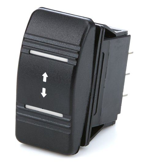 Rocker Switch - Momentary - 12V - Plastic - Black - Each