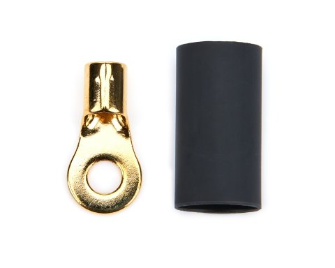 Ring Terminal - 10-8 Gauge Wire - Number 10 Hole - Heat Shrink Included - Copper - Pair