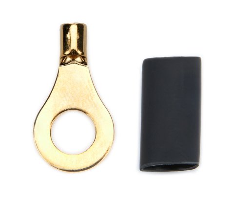 Ring Terminal - 16-14 Gauge Wire - 1/4 in Hole - Heat Shrink Included - Copper - Pair