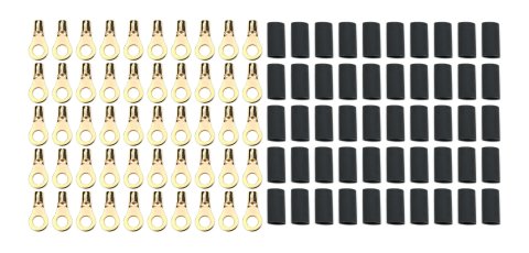 Ring Terminal - 8 Gauge Wire - 5/16 in Hole - Heat Shrink Included - Copper - Set of 50 thumbnail 1