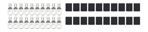 Battery Terminal - 2 Gauge - 1/2 in Eyelet - Heat Shrink Included - Copper - Tin Plated - Set of 20 thumbnail 1