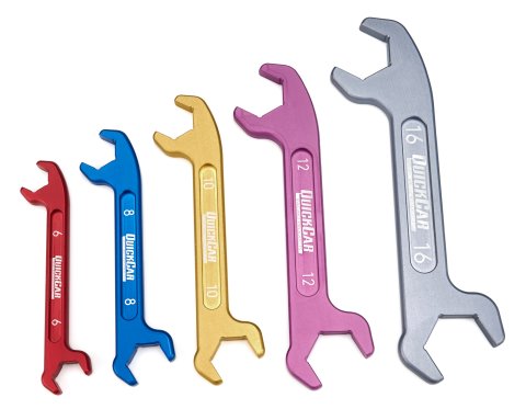 AN Wrench Set - Double End - 5 Piece - 6 AN to 16 AN - Aluminum - Multi Color Anodized - Kit