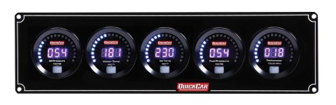 Gauge Panel Assembly - Digital Series - Digital - Oil Pressure / Water Temperature / Fuel Pressure / Oil Temperature / Tachometer - Black Face - Kit thumbnail 1
