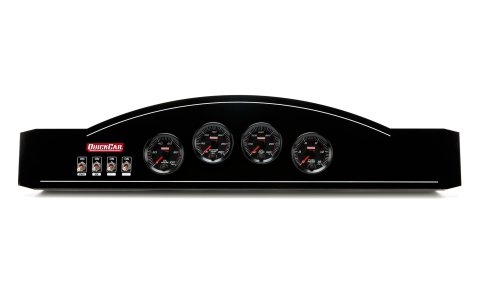 Gauge Panel Assembly - Redline - Dual Ignition - Fuel Pressure / Oil Pressure / Oil Temperature / Water Temperature - 2-5/8 in Diameter - Black Face - Kit thumbnail 1