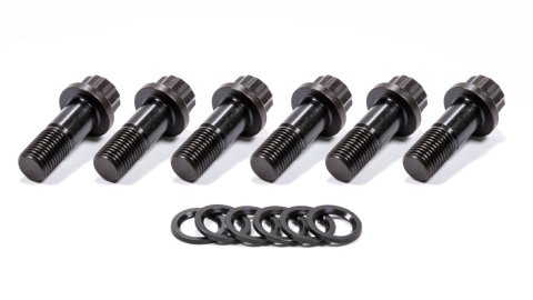 Flywheel Bolt Kit - 7/16-20 in Thread - 1.200 in Long - 12 Point Head - Chromoly - Black Oxide - 6-Bolt Crank - Small Block Chevy - Set of 6 thumbnail 1