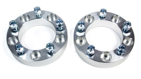 Wheel Spacer - 5 x 5.50 in Bolt Pattern - 1.5 in Thick - Aluminum - Natural - Pair thumbnail 1