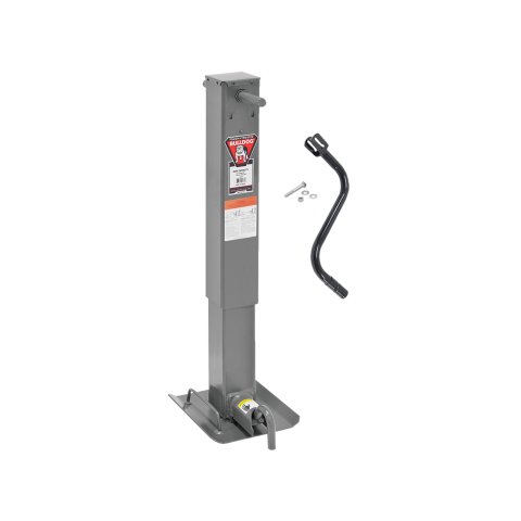 Trailer Jack - Manual - 12-1/2 in Of Travel - 12000 lb Capacity - Steel - Gray Paint - Each
