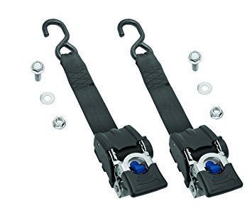 Ratchet Tie Down - 2 in Wide - 43 in Long - 1800 lb Capacity - Vinyl Coated J-Hooks - Black Polyester Webbing - Stainless - Natural - Boat Transom - Pair thumbnail 2