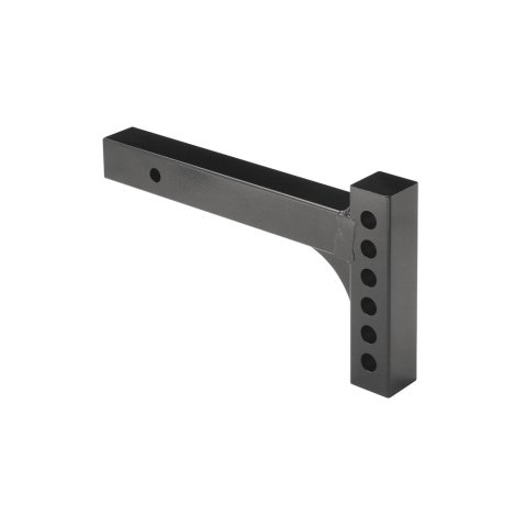 Hitch Shank Bar - 2 in Hitch - Adjustable - 11-3/4 in Long - 6-1/4 in Drop to 4-1/4 in Rise - 1400 lb Tongue Weight - Steel - Black Powder Coat - Each