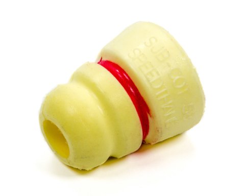 Bump Stop - COT Series - Tree - 2 in OD - 2.27 in Tall - Shock Mount - Soft - Red Stripe - Rubber - White - Each thumbnail 1