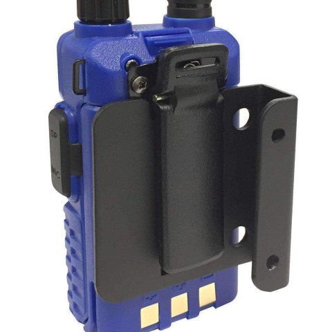 Radio Mount - Bolt-On - Aluminum - Black Anodized - Rugged Hand Held Radio - Surface Mount - Each