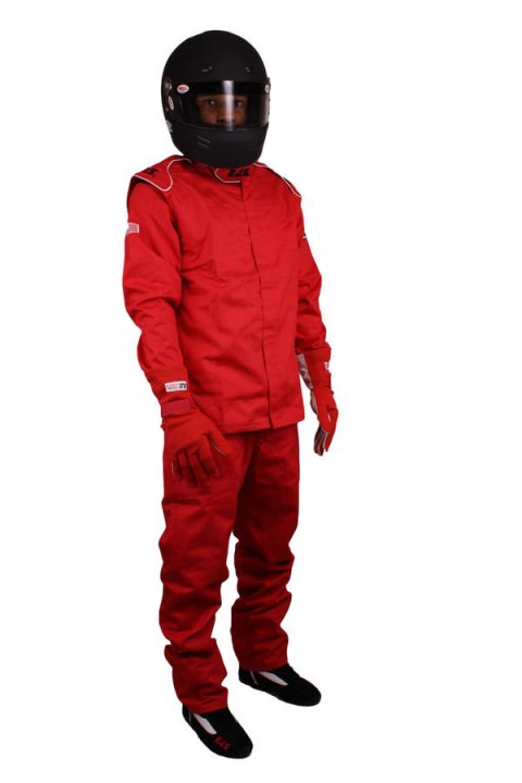 Driving Pants - Elite Series - SFI 3.2A/1 - Single Layer - Fire Retardant Cotton - Red - Large - Each thumbnail 2