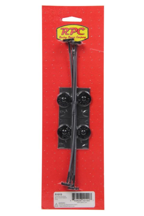 Electric Fan Mount Kit - Push Through Radiator Style - Nylon - Black - Set of 4